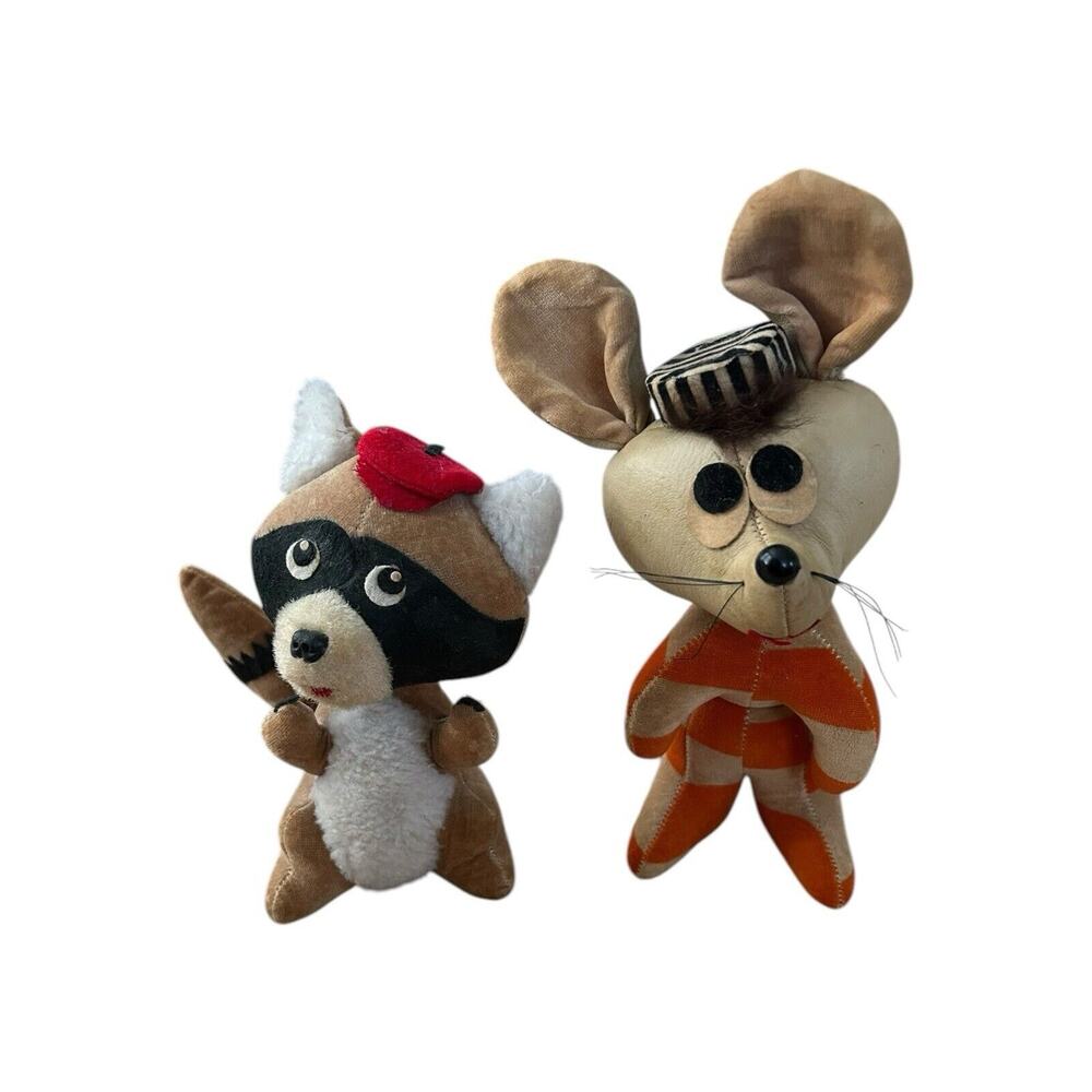 Vintage Dakin‎ Dream Pets AlCatraz Prison Mouse & Raccoon Bandido